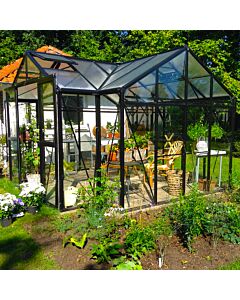 Glaspavillon Orangerie 100 Polycarbonat/Sicherheitsglas schwarz