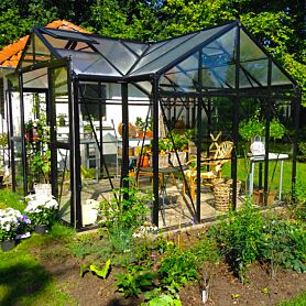 Glaspavillon Orangerie 100 Polycarbonat/Sicherheitsglas schwarz