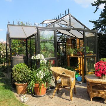 Gardenmeister Orangerie 200 Glaspavillon Sicherheitsglas 4 mm & Polycarbonat 8 mm Kombi schwarz